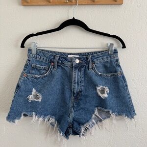 Distressed Denim Jean Shorts